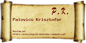 Palovics Krisztofer névjegykártya