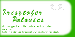 krisztofer palovics business card